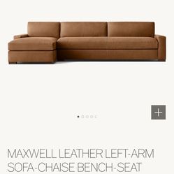 Restoration Hardware Maxwell Leather Sectional Sofa