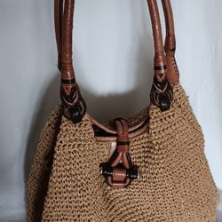 Brighton Woven Raffia Hobo Bag 