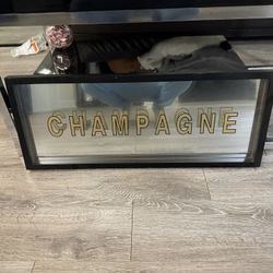 Champagne 3d Glass Wall Art Framed 30in 
