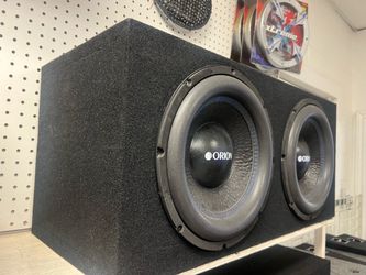 Two 12”s Subwoofers With enclosure box.. brand new