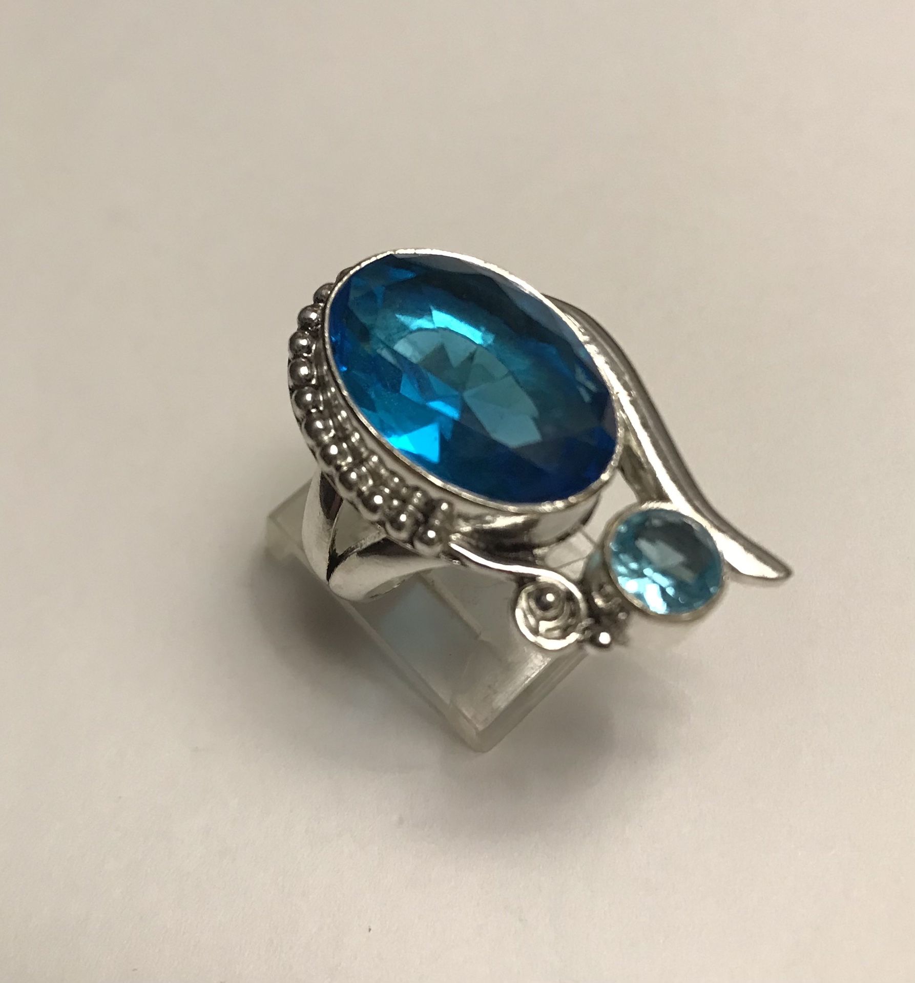 Blue Topaz 925 Sterling Silver Ring