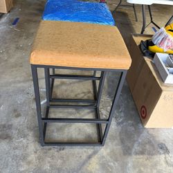 Leather And Metal Bar Stools (2)