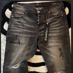 Black Purple Jeans Size 34