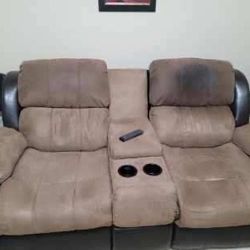 Beige Two Seater Recliner