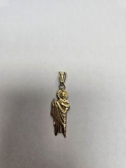 14k two tone gold St. Jude Pendant.
