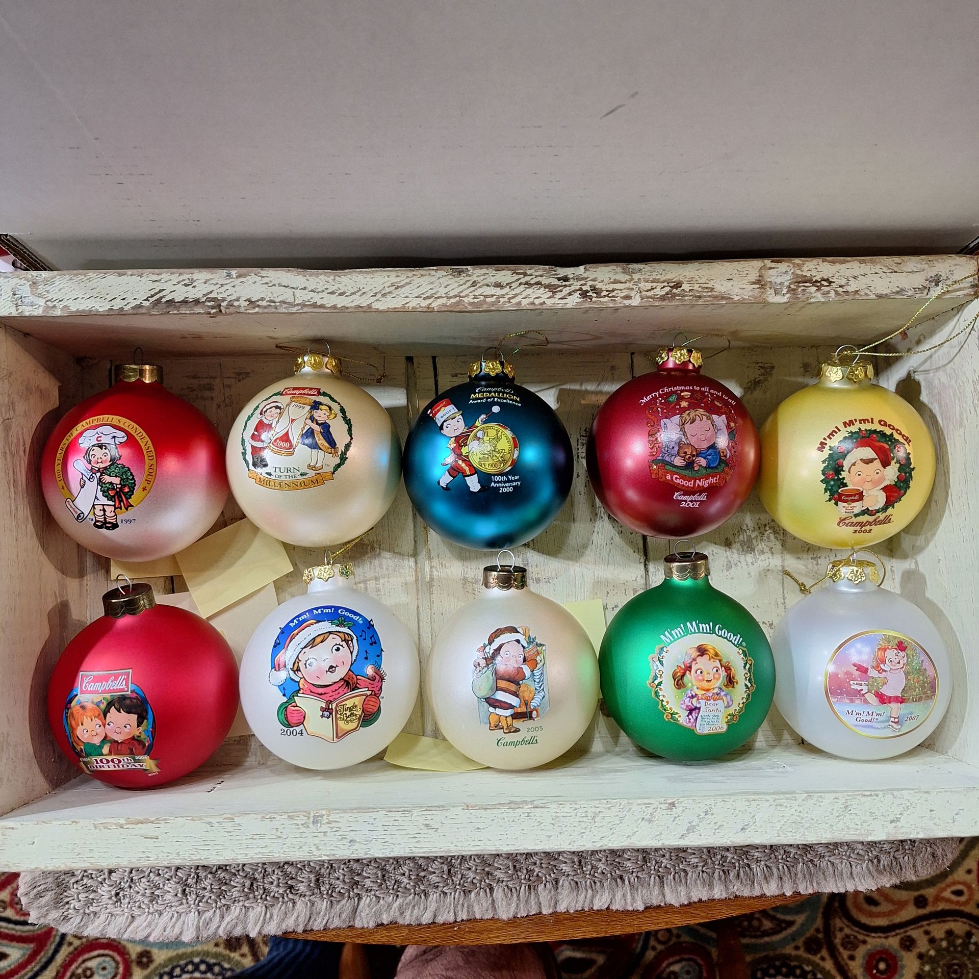 LARGE SET OF VINTAGE COLLECTIBLE CAMPBELL'S XMAS ORNAMENTS
