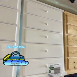 White Five drawer Pinewood Chest Cajonera Bonita 