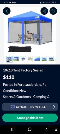 10 X 10 Screened Tent Brand New 