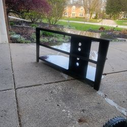 Three Shelf Glass Entertainment Stand