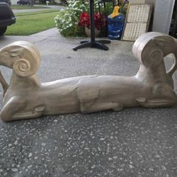 Vintage Double Ram Coffee Table No Glass