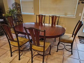 Wood and Metal Dining Set