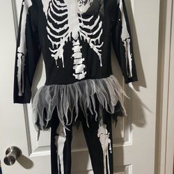 Girl’s Skeleton Costume Kids Size Medium
