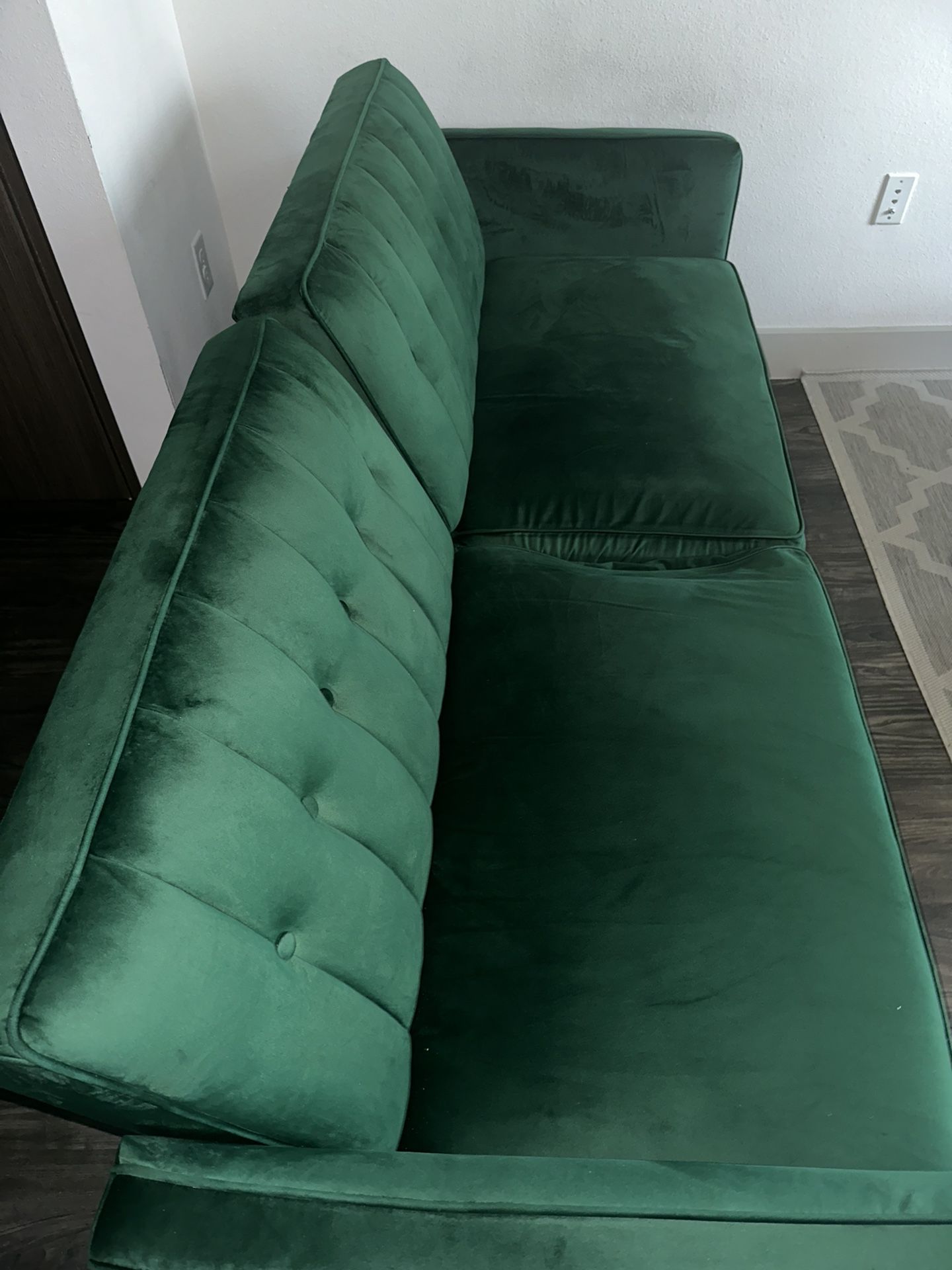 Upholstered Emerald Green Futon Twin Size Sleeper 