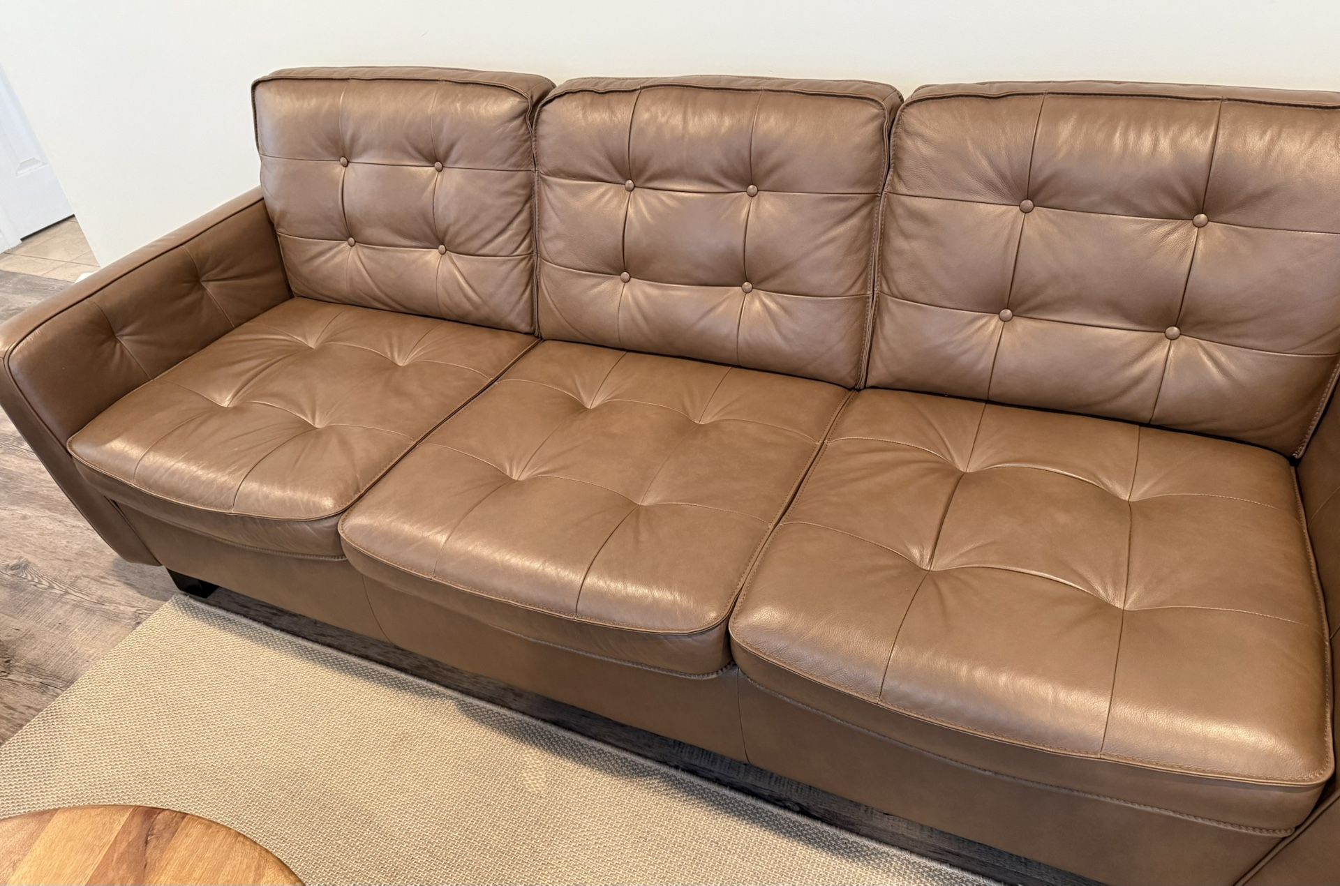 Brown Leather Sofa (Raymour & Flanigan)