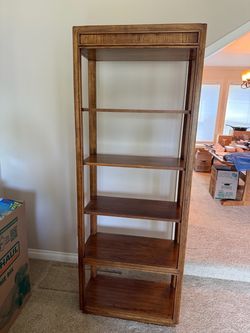 Tall Wood Open Frame Bookcase