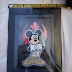 Disney Parks Star Wars Laser Cel Mickey And Yoda Limited Release COA 8x6