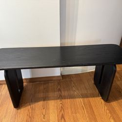 Black Bench Sitting Wood Heavy 