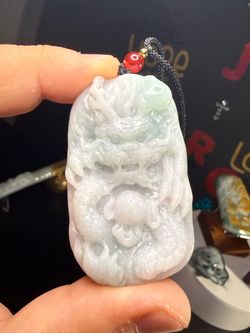 Hand-Carved Jade Dragon Pendant Necklace