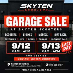 Garage sale and electric scooters