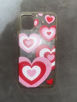Pink/Red Hearts iPhone 11 clear case