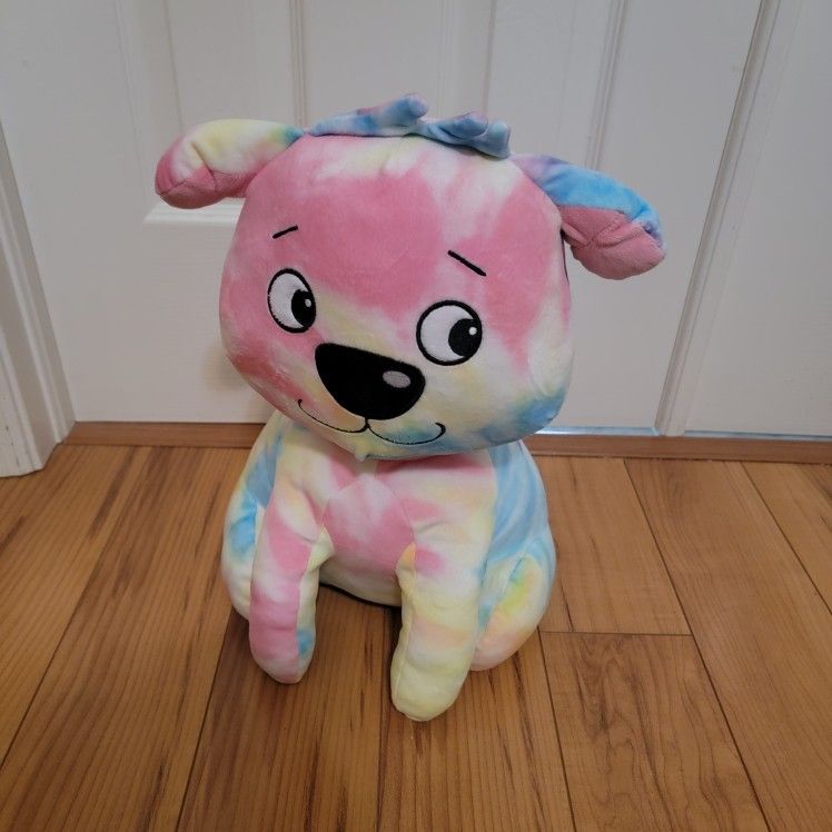 2 Scoops Pastel Tie Dye Dog Shaped Plush