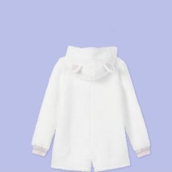 Girls Cat Print Pajama Romper - More Than Magic White M