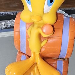 🔥 Warner Brothers,  Vintage, APPLAUSE TWEETY BIRD Warner Bros. Vintage 1997 Coin Money Piggy Bank Large Toy