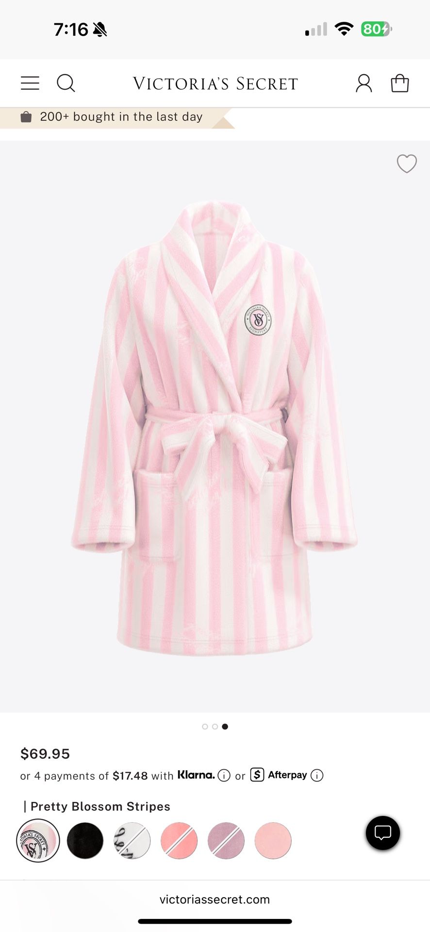 M/L Victoria Secret Pink Robe 