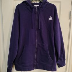reebok purple mens full zip hoodie L