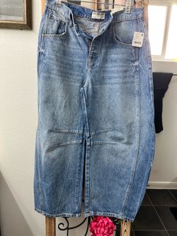 Free People  Good Luck Mid-Rise Barrel Jeans