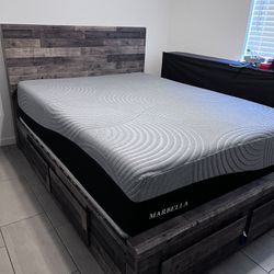 Derekson Multi Grey Queen Storage Bed