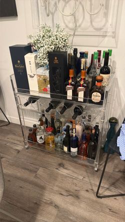 Acrylic bar cart