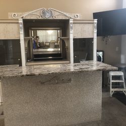 Custom Bar With Matching Cabinet