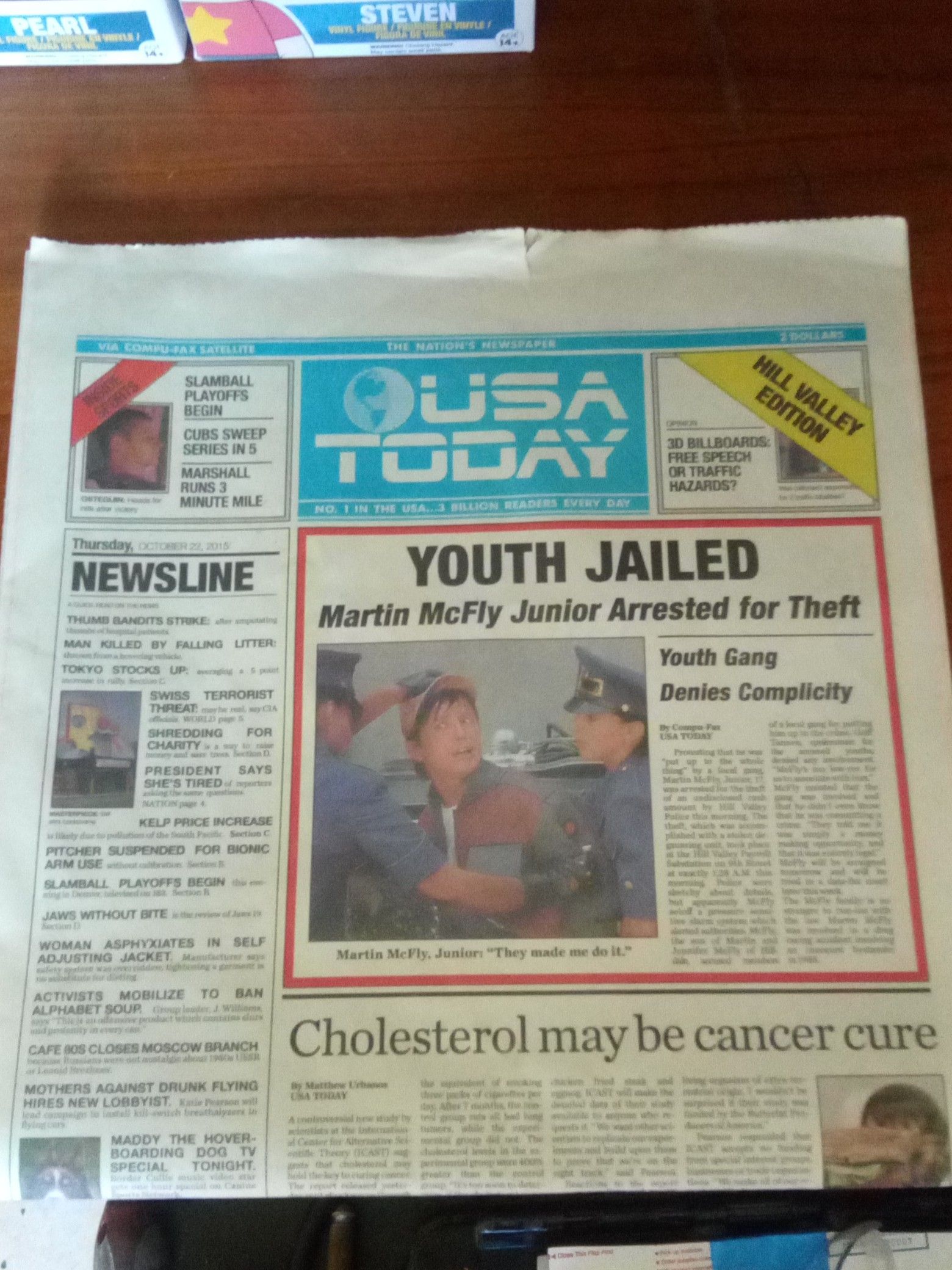 USA Today Back to the Future Neespaper
