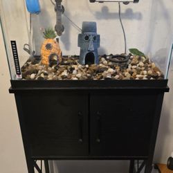 Fish Tank Complete Spongebob Squarepants Accessories Water Rocks Filter Fish Food 