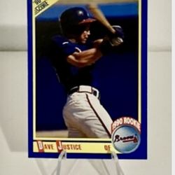 1990 Score DAVE JUSTICE RC #650 Rookie Atlanta Braves