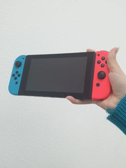 Nintendo Switch - V2 with Neon Blue and Neon Red Joy-Con HAC-001(-01) Opened Box