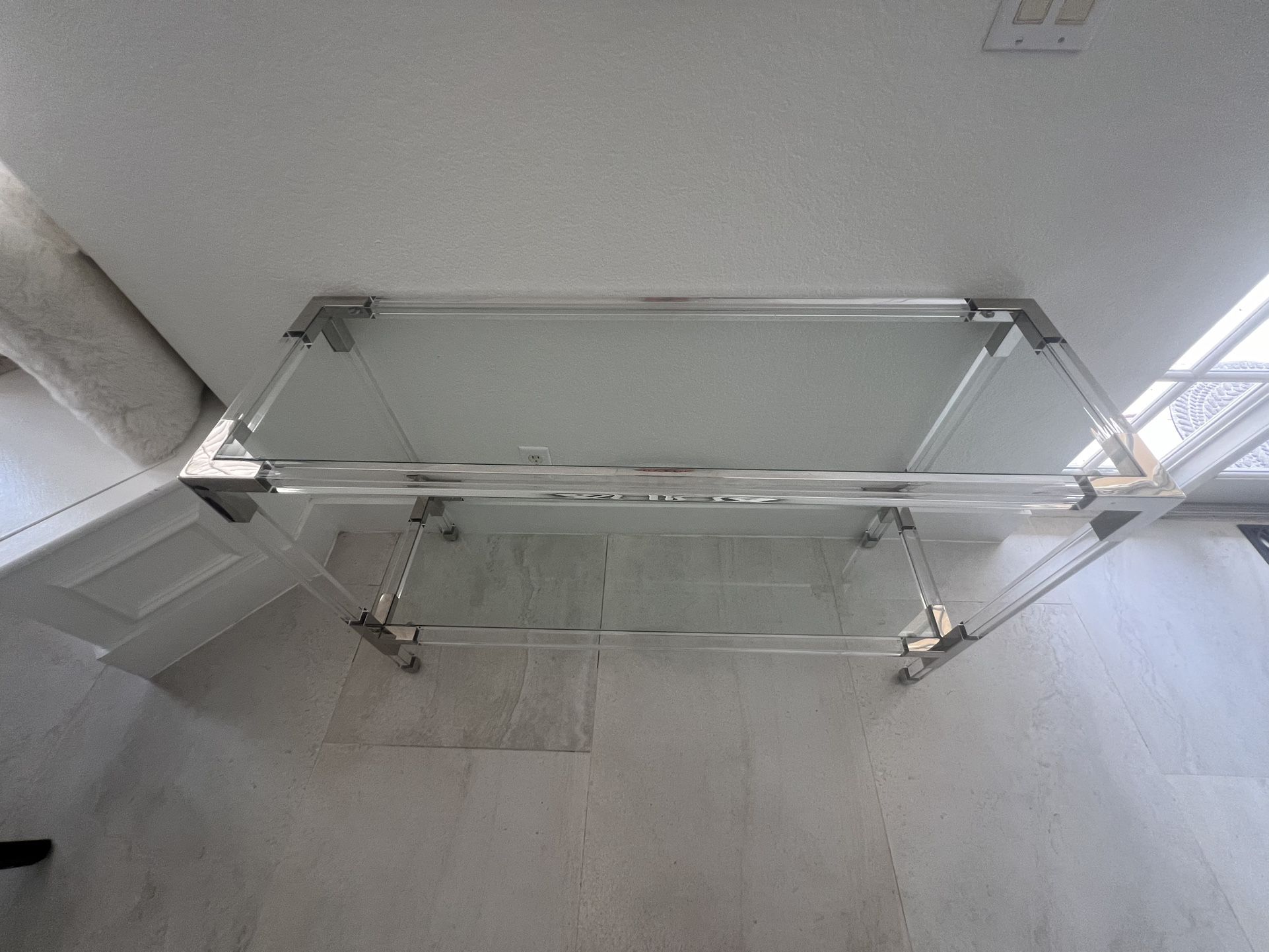 Mercer41 - 47” Acrylic and Chrome Console Table