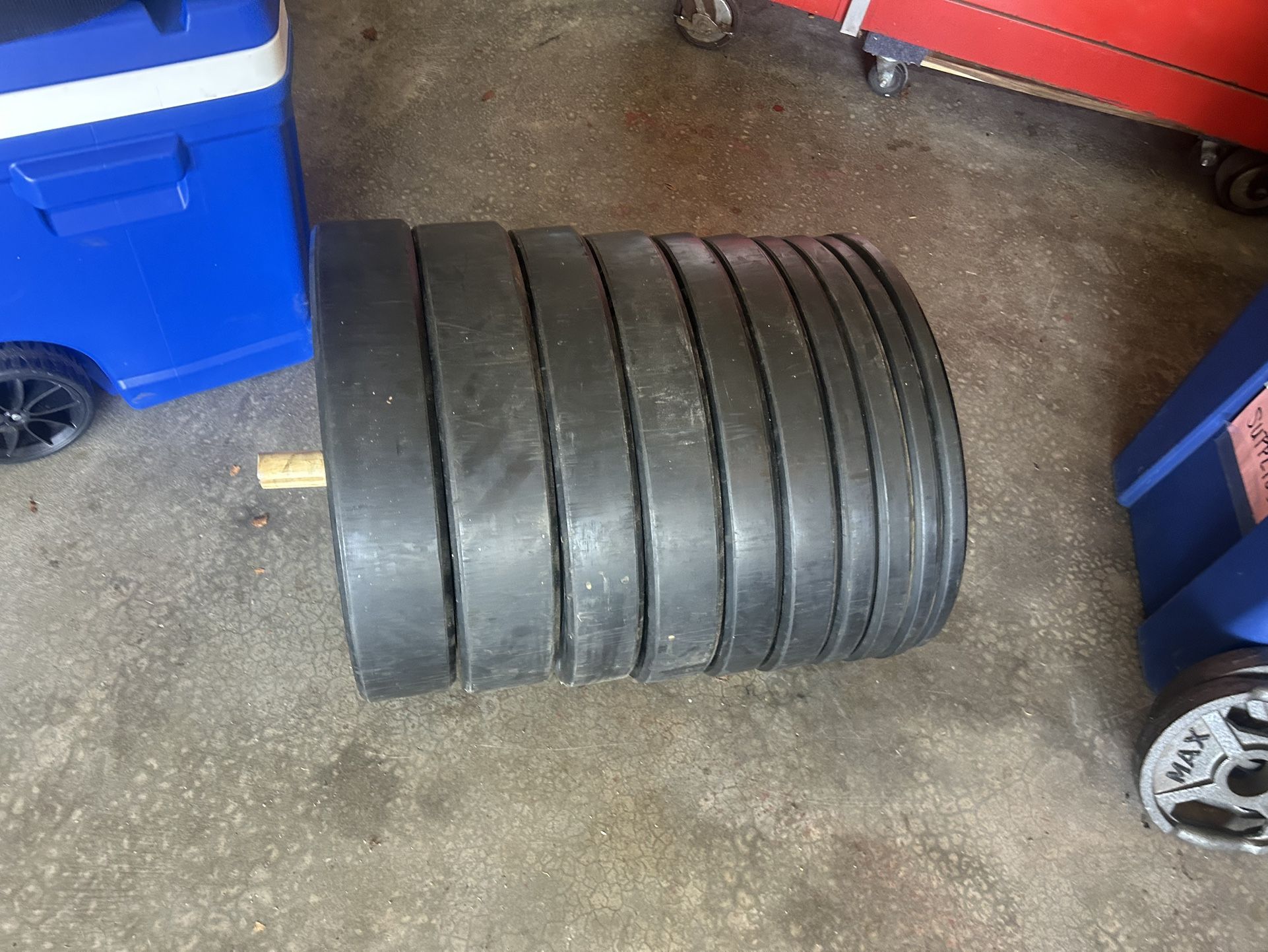 Gym Equipment 260 Lb Olympic Bumper Plates Set, Regular Weights, CrossFit, Home Gym Equipment
