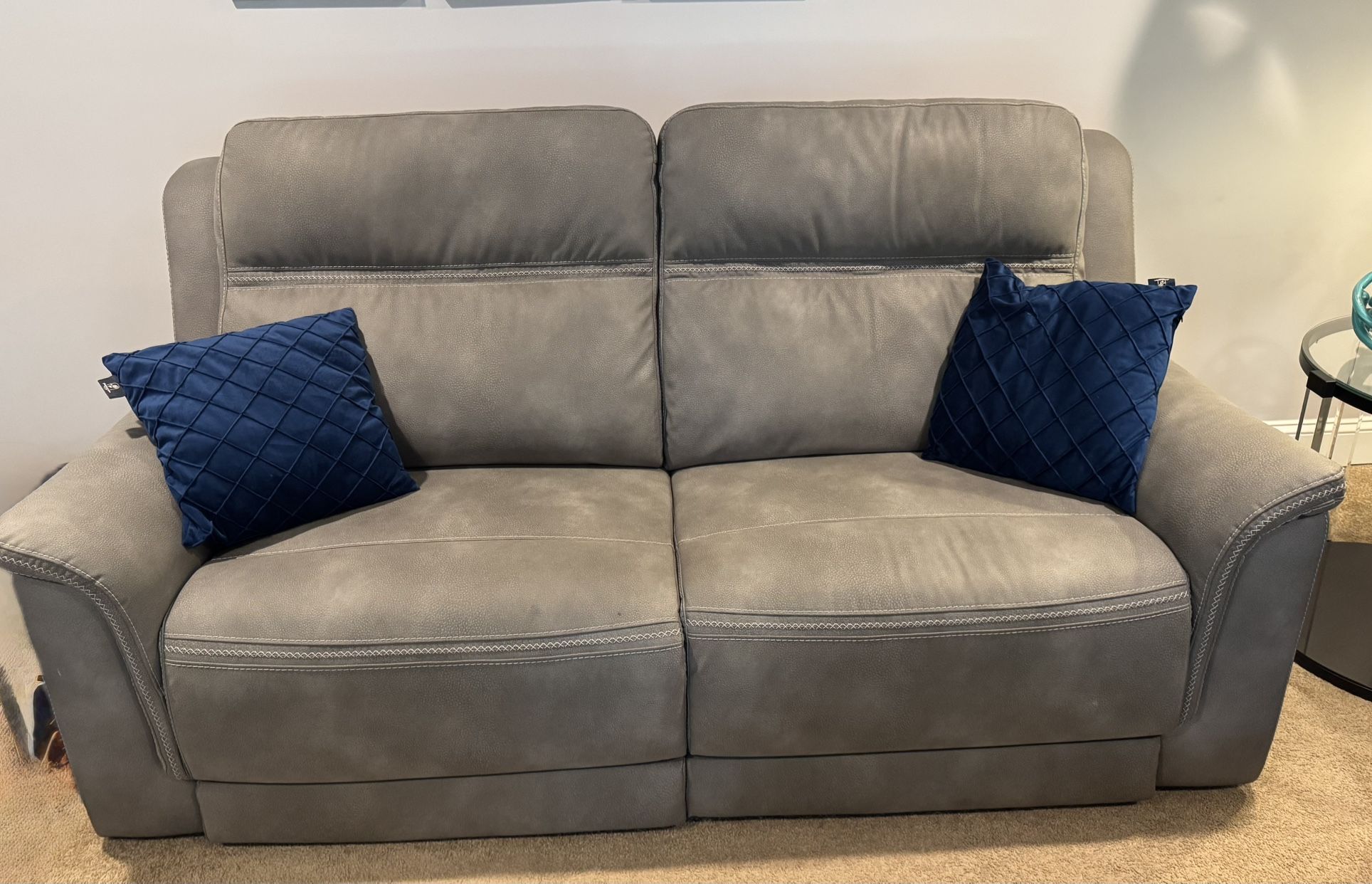 Two separate sofas -Sofa Fabric Dual Power Reclining- Zero Gravity Reclining