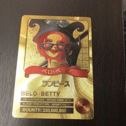 24k Gold Foil Plated One Piece Belo Betty Anime Card 