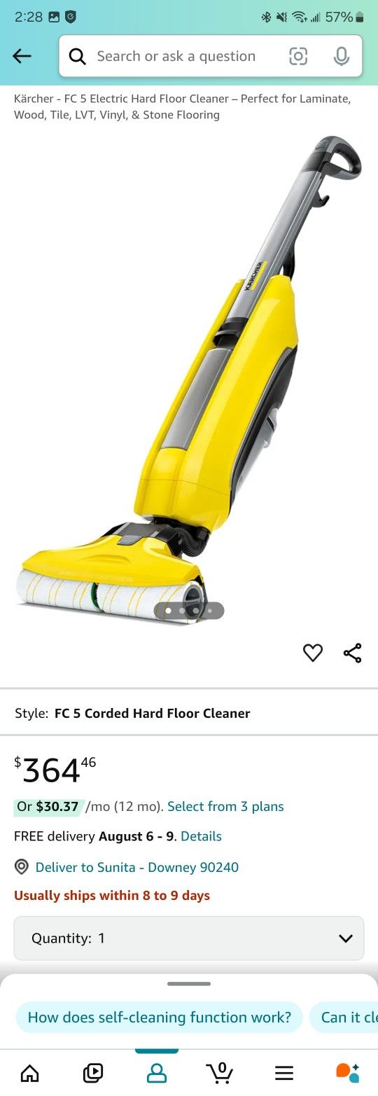 Kärcher FC 5 Electric Hard Floor Cleaner – Perfect for Laminate, Wood, Tile, LVT, Vinyl, & Stone Flooring Business equipment