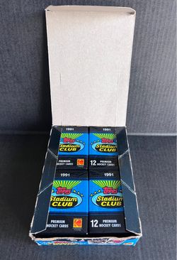 š„š1991 Topps Stadium Club NHL Premium Hockey Trading Cards Full Box of 36 Sealed Unopened Packs Jaromir Jagr RC SERGEI FEDOROV RC Redwings Gretzky