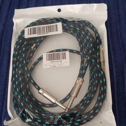 Sovvid 2 Pack Guitar Cable 10ft - Straight Instrument Cable Quarter Inch Cable