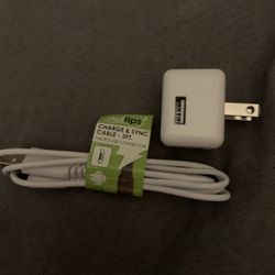 Wall Charger For Android Or iPhone Cable