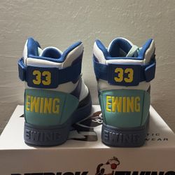 Patrick Ewing Athletics 5Y 6.5W Youth 33 Orion Strap Vintage Winter White Multicolor Basketball Shoe