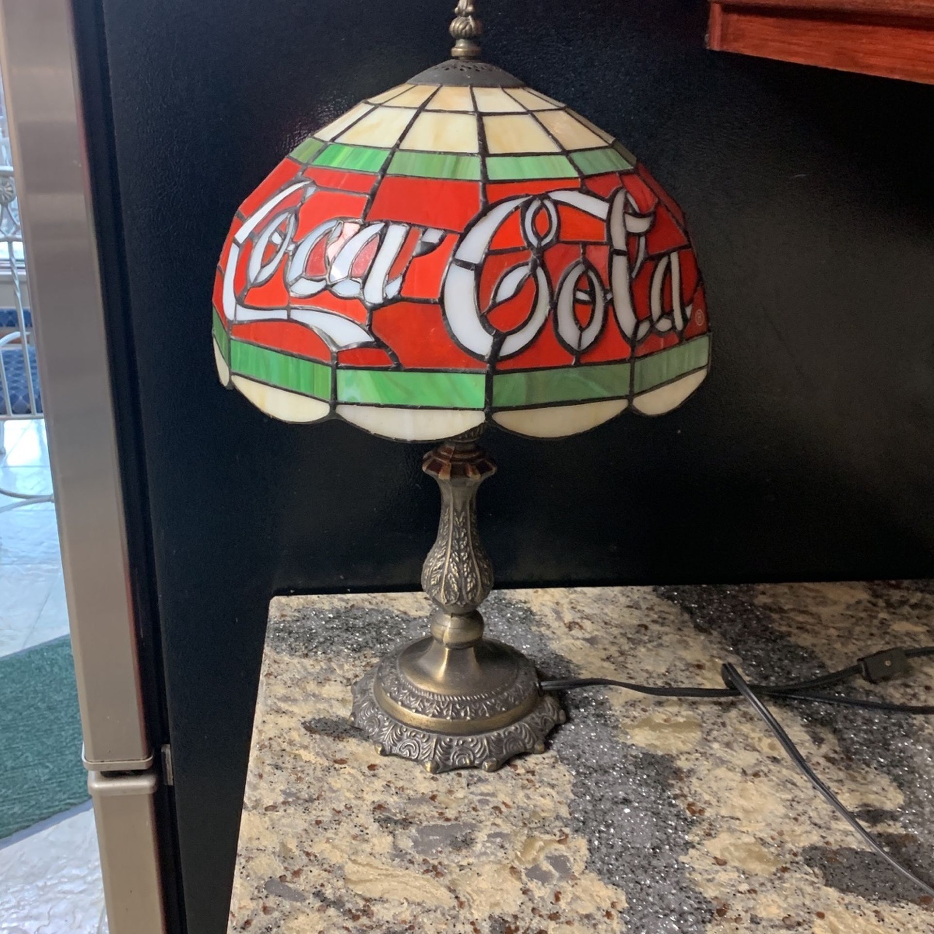 Coca Cola Stained Glass Table Lamp