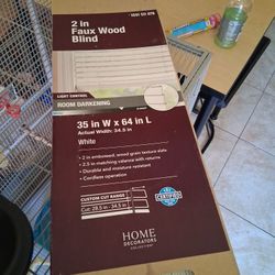2" Faux Wood Blinds By Home Decorators 35"W × 64" L