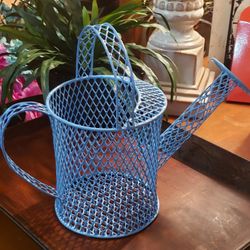 Blue Mesh Watering Can Vase