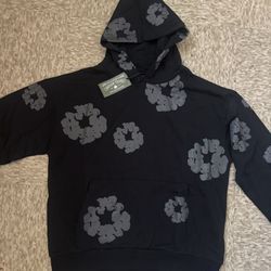 Denim Tears Cotton Wreath Hooded Sweatshirt 'Black Monochrome'